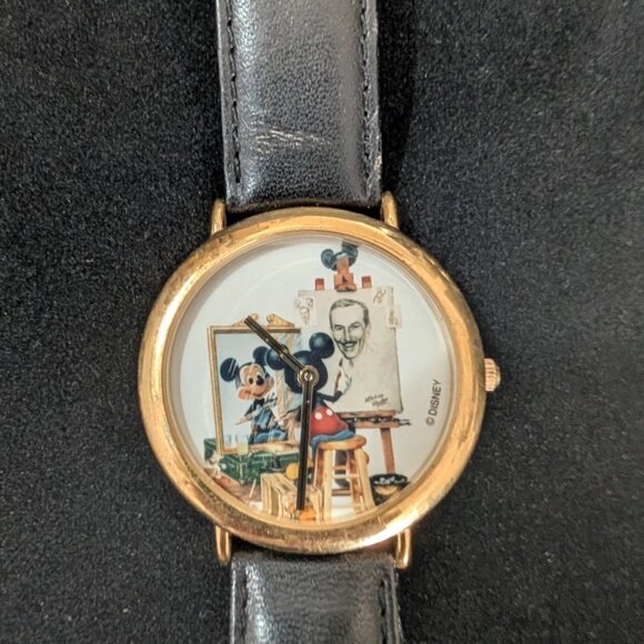 Vintage Disney Watch Mickey Mouse Painting Walt Disney Portrait - Working Watch - Picture 6 of 8